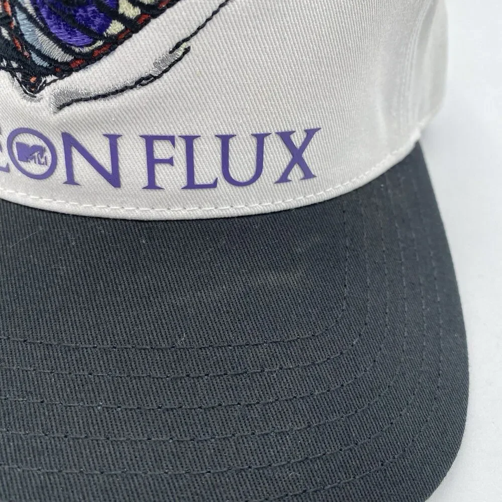 Aeon Flux Hat MTV White White Adjustable Cap Snapback Logo Casual TV Show NWOT
